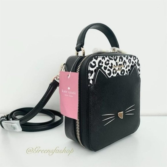 Kate Spade meow cat daisy vanity crossbody purse leather new - Picture 3 of 9